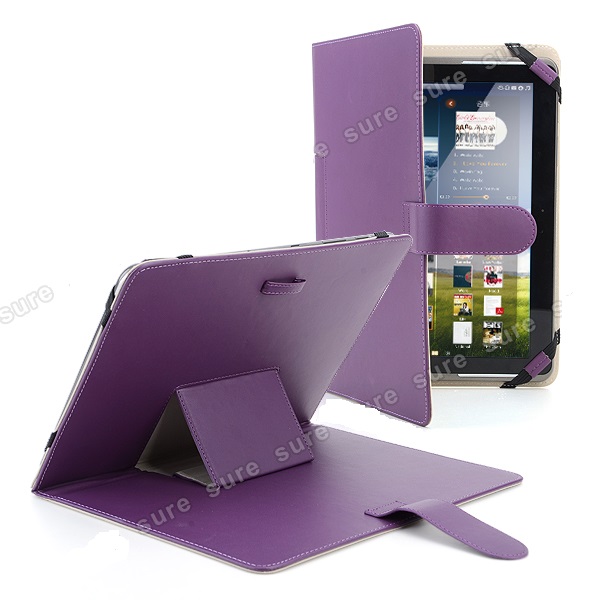 Leather Flip Case Stand For 10 Android Tablet Purple (OEM)