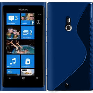 Clear Blue Soft Crystal TPU Gel Case for Nokia Lumia 800 (ΟΕΜ)