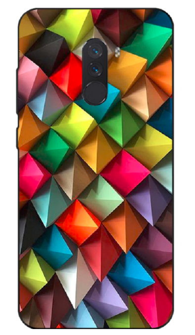 Θήκη TPU Gel για Xiaomi Pocophone F1 Χρωματιστά Τρίγωνα (OEM)