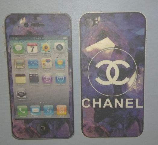 Προστατευτικό Οθόνης για Iphone 4 & 4S & 5 Screen Protector skin guard Chanel purple ( OEM)