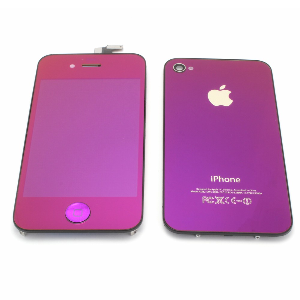 iPhone 4S Μεταλλικό Μώβ Full Kit LCD + Touch Screen + Frame Assembly + Home Button & Back Cover