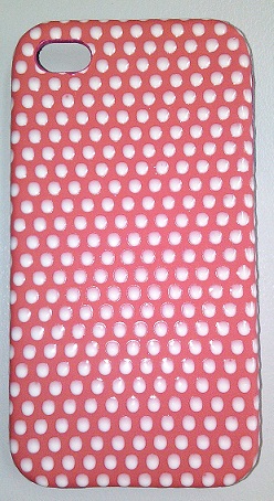 Σκληρή Θήκη Πίσω Κάλυμμα για iPhone 4G / 4S Κόκκινη με άσπρες βούλες