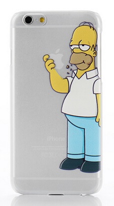 Apple iPhone 6 4.7 - Θήκη Πλαστικό Πίσω Κάλυμμα Διαφανής Λευκή Με Λόγκο Simpson (ΟΕΜ)