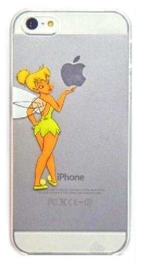 Apple iPhone 5/5S - Θήκη Πλαστικό Πίσω Κάλυμμα Διαφανής Λευκή Με Λόγκο Tinker Bell (ΟΕΜ)