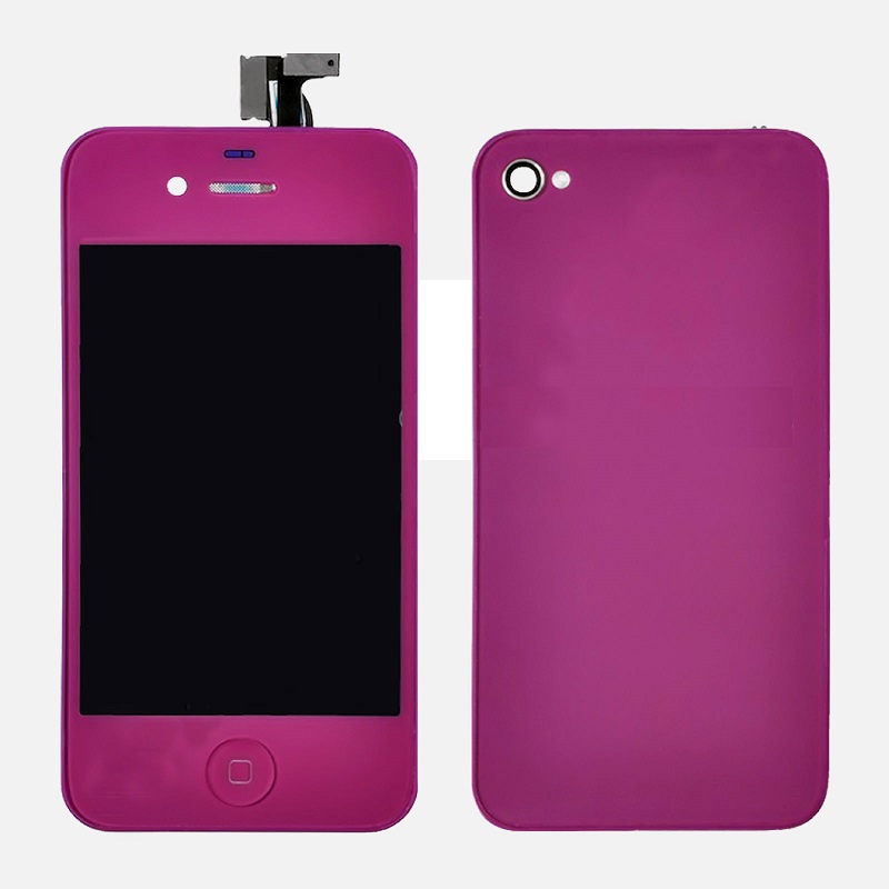 iPhone 4 LCD + Touch Screen + Frame Assembly + Home Button & Back Cover - Μωβ χωρίς το apple logo