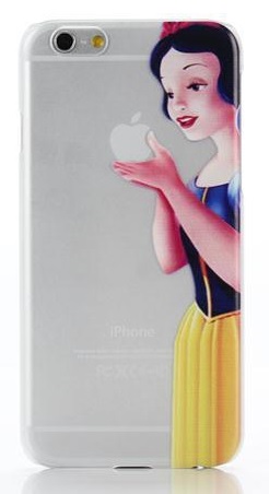 Apple iPhone 6/6S 4.7 - Θήκη Πλαστικό Πίσω Κάλυμμα Διαφανής Λευκή Με Λόγκο Χιονάτη (ΟΕΜ)