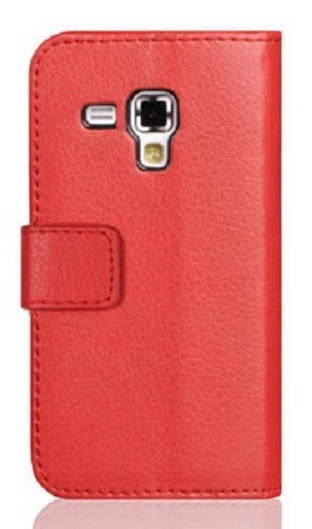 Samsung Galaxy S Duos 2 S7582 / Galaxy Trend Plus S7580 - Δερμάτινη Θήκη Πορτοφόλι Κόκκινο (OEM)