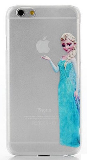 Apple iphone 6/6S 4.7 - Θήκη Πλαστικό Πίσω Κάλυμμα Διαφανής Λευκή Με Λόγκο Πριγκίπισσα Έλσα (OEM)