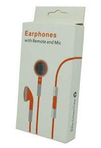 Πορτοκαλί Stereo Earphones and MIC Handsfree με ένταση για iPhone 3GS & 4 / 4S (OEM)