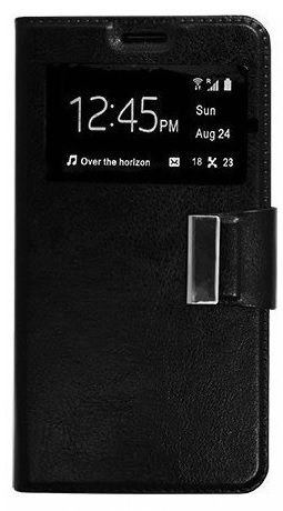 Δερμάτινη Θήκη Πορτοφόλι Με Παράθυορ και Πίσω Κάλυμμα Σιλικόνης για Xiaomi Mi 5 Μαύρο (ΟΕΜ)