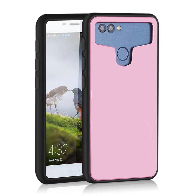 Universal Σκληρή Θήκη Σιλικόνης Πίσω Μέρος για Smartphone 5.2 έως 5,5 inch με Παράθυρο Ρόζ (oem)