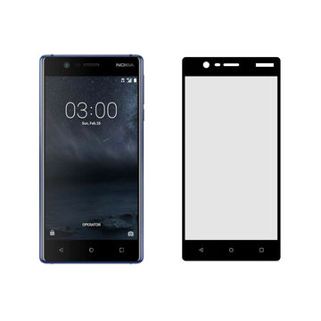 Nokia 3 - Προστατευτικό Οθόνης Full face Tempered Glass - Black (OEM)