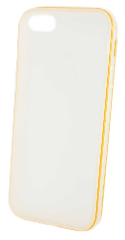 Θήκη TPU Gel για Apple iPhone 5/5S/SE Διαφανής με κίτρινο περίγραμμα (Ancus)