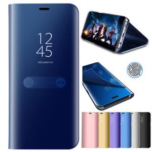 Θήκη Clear View για Samsung A8 (2018) Μπλε (ΟΕΜ)