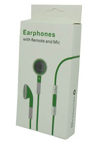 Πράσινα Stereo Earphones and MIC Handsfree με ένταση για iPhone 3GS & 4 / 4S (OEM)
