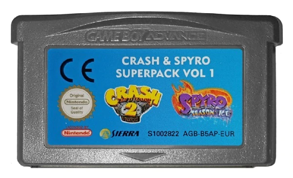 GBA GAME - Crash Bandicoot 2 & Spyro Season Ice (ΜΤΧ)