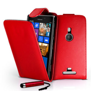 Nokia Lumia 925 Leather Flip Case Red (ΟΕΜ)