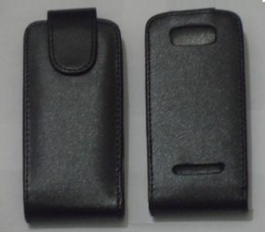 Nokia Asha 305 / 306 Δερμάτινη Θήκη Flip Case Μαύρο (ΟΕΜ)