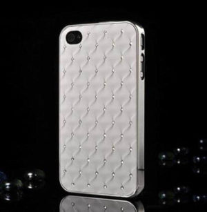 Luxury Bling Diamond Crystal Hard Back Case Cover For Apple iPhone 4 4S 4G White