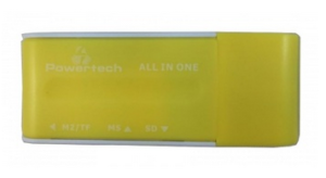 Powertech USB Card Reader Yellow (PT-165)