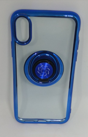 Θήκη TPU με γυροσκόπιο δακτύλου τύπου finger spinner 2 σε 1 και ring για Iphone X - Μπλε (OEM)