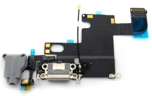 iPhone 6S Charging System Connector with Flex and Earphone Flex Socket (Dark Grey) (Bulk)