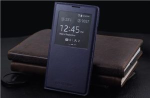 Samsung Galaxy Alpha G850F - Δερμάτινη Θήκη με πίσω καπάκι μπαταρίας - Μπλέ Σκούρο (OEM)