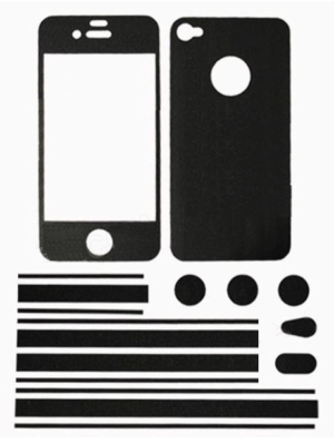 Πλήρες ολόσωμα αυτοκόλλητα για iPhone 4/4s Μαύρο