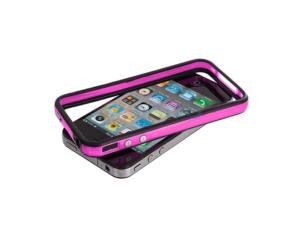New Stylish Bumper Series Case Cover for iPhone 4G 4S - Μαύρο & Ροζ