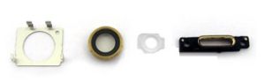 iPhone 6 Plus Camera Lens, Charging Connector Ring, Flash Light Lens and Rear Camera Holder in Gold (Bulk)