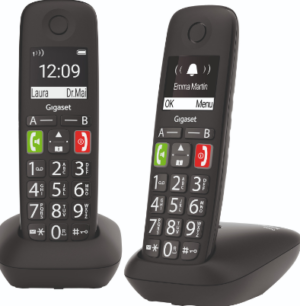 Gigaset E290 Duo Ασύρματο Τηλέφωνο Duo για Ηλικιωμένους με Aνοιχτή Aκρόαση