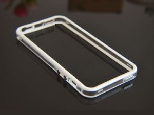 Stylish Protective Bumper Frame Case για iPhone 5 - Άσπρο / Διάφανο