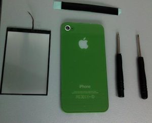 iPhone 4 Back Glass with glowing Apple Logo, Φωτιζόμενο πίσω καπάκι για iPhone 4 Πράσινο