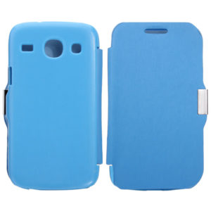Samsung Galaxy Core i8260 / Core Duos i8262 - Magnetic Stand Leather Case With Hard Back Cover Blue OEM