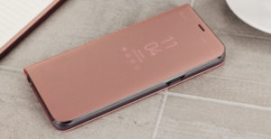 Θήκη Clear View για Huawei Mate 10 Lite Μεταλλικο Ρόζ (ΟΕΜ)