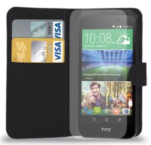 Δερμάτινη Θήκη/Πορτοφόλι για HTC Desire 320 Μαύρο (ΟΕΜ)
