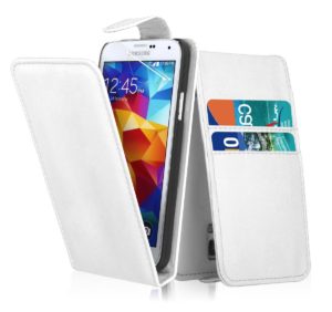 Samsung Galaxy S5 Mini G800F - Δερμάτινη Θήκη Flip Λευκό (ΟEM)