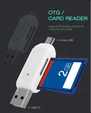 USB 2 + Samsung / HTC / Xiaomi / Blackberry OTG + SD / Micro SD Card Reader - white (OEM)