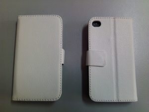 Άσπρη Πλαϊνή Δερμάτινη Θήκη Flip για iPhone 4S 4G