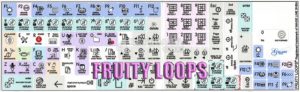 Fruity Loops Galaxy Series Χρωματιστά Αυτοκόλλητα με Μαύρους Αγγλικούς Χαρακτήρες 12x12 (OEM)