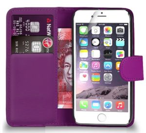 Apple iPhone 7 Θήκη Δερμάτινη Θήκη Πορτοφόλι Με Πίσω Κάλυμμα Σιλικόνης Μώβ (ΟΕΜ)