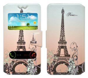 Θήκη Book Ancus S-View Elastic Art Collection Universal για Smartphone 5.7 - 6 Paris Μπέζ