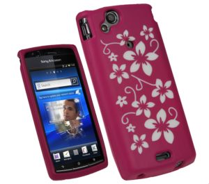 Θήκη σιλικόνης για Sony Ericsson Xperia Arc X12 / Arc S Φούξια με λουλούδια
