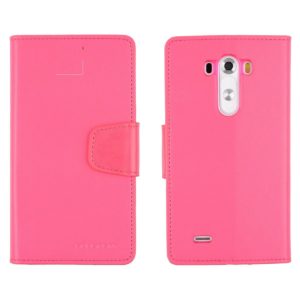LG G3 S D722 (G3 MINI) - Δερμάτινη Θήκη Stand Πορτοφόλι Ροζ (OEM)