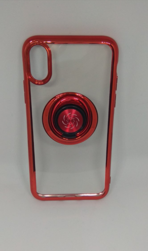 Θήκη ΤΡU με γυροσκόπιο δακτύλου τύπου finger spinner 2 σε 1 και ring για Iphone X - Κόκκινο (OEM)