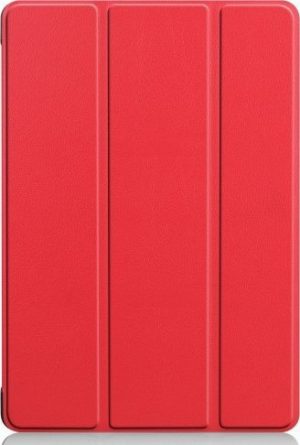 Δερμάτινη Θήκη Tri-fold με πίσω κάλυμμα σιλικόνης / Slim Book Case for Huawei MediaPad M5 Lite 10.1 Red (oem)
