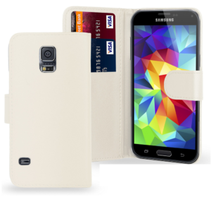 Samsung Galaxy S5 Mini G800F - Δερμάτινη Stand Θήκη Πορτοφόλι Λευκό (ΟEM)