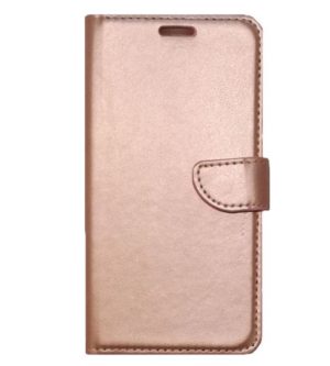 Δερμάτινη Θήκη Πορτοφόλι Με Πίσω Κάλυμμα Σιλικόνης για Xiaomi Redmi 5 Ρόζ-Χρυσό (ΟΕΜ)