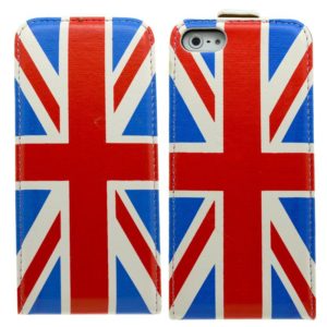 Δερμάτινη Θήκη Πορτοφόλι Flip για iPhone 5 / 5S - Αγγλική Σημαία