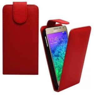 Samsung Galaxy A5 A500F - Δερμάτινη θήκη Flip Κόκκινο (OEM)